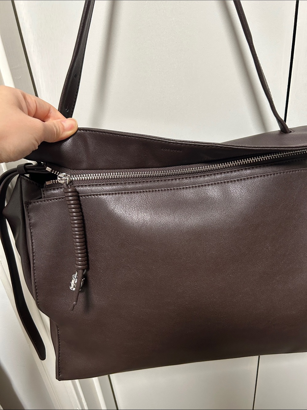 Loeuvre Large Trapeze Shoulder Bag - Dark Brown - Picture 4 of 15
